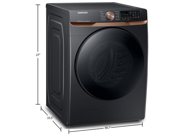 Laveuse à la vapeur Samsung à chargement frontal de 5,8 pi³ - acier inoxydable noir - superposable - WF50BG8300AVUS