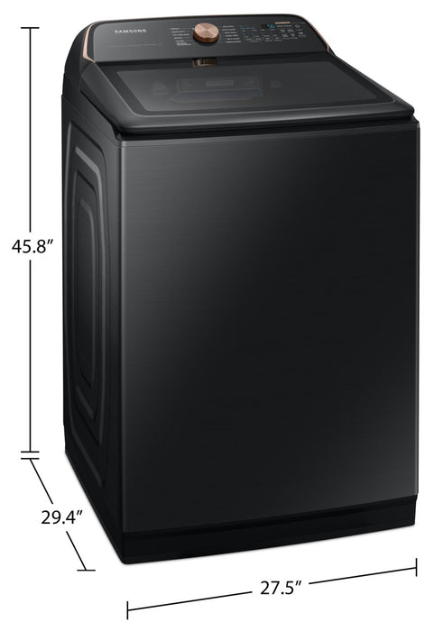 Laveuse haute efficacité Samsung à chargement par le haut de 6,2 pi³ - acier inoxydable noir - WA54CG7550AVA4