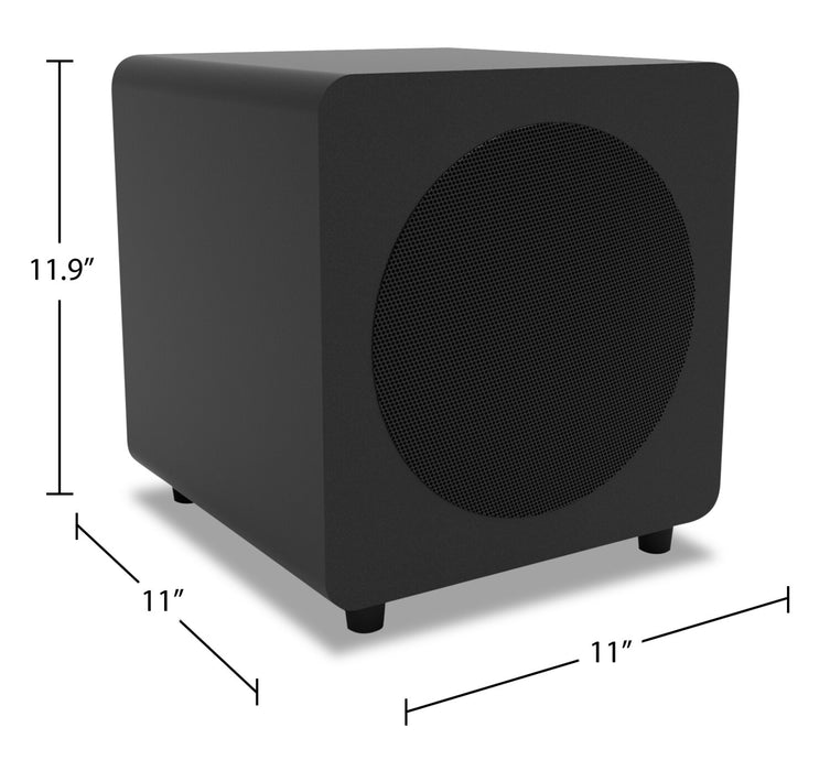 Caisson d’extrêmes graves amplifié et étanche Kanto SUB8 de 300 W de 8 po - noir