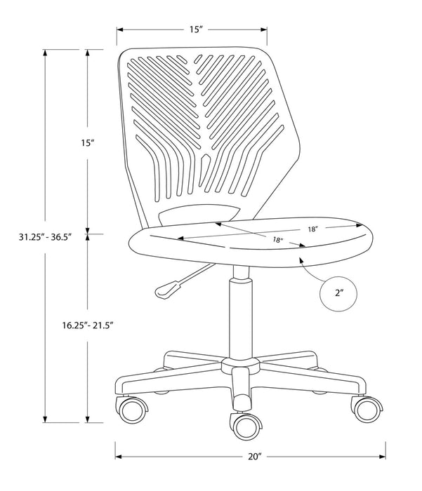 Chaise de bureau Luke de 20 po pour enfants - blanche