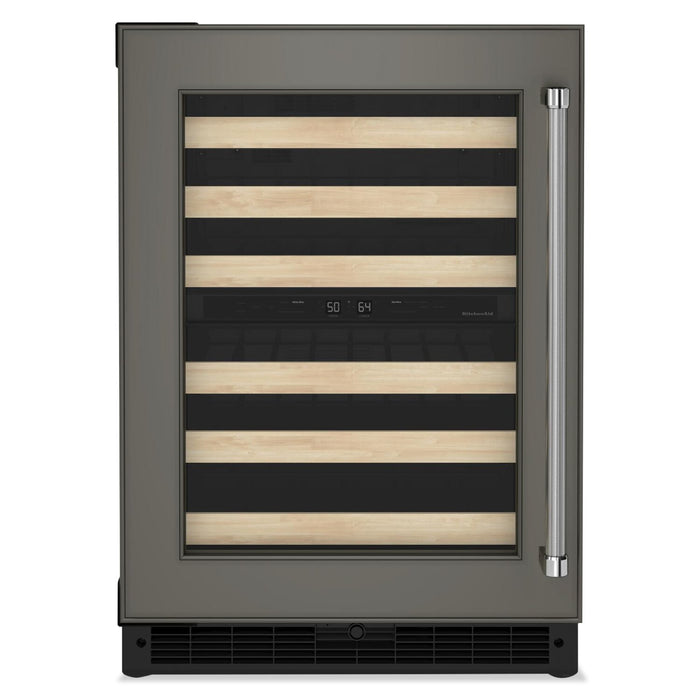 Réfrigérateur à vin KitchenAid de 5 pi³ et de 24 po sous le comptoir - panneau personnalisable - KUWL214KPA