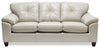 Sofa Addison de 86 po fabriqué au Canada en tissu d’apparence cuir avec coussin de siège amovible et capitonnage - beige