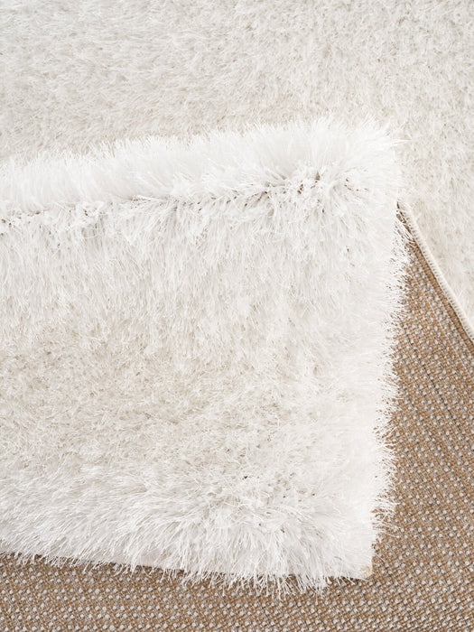 Carpette à poil long Harlow blanche - 7 pi 9 po x 9 pi 5 po