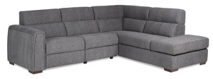 Sofa sectionnel de droite à inclinaison électrique Portia 3 pièces - gris