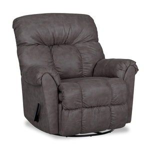 Fauteuil pivotant, berçant et inclinable Design à mon image de 36 po en tissu d’apparence cuir - gris ombre commodore
