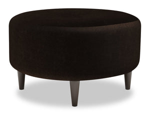 Pouf personnalisable The Curve de Sofa Lab de 31 po fabriqué au Canada en tissu de chenille - brun Luxury Chocolate