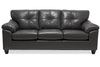 Sofa Addison de 86 po fabriqué au Canada en tissu d’apparence cuir avec coussin de dossier capitonné - gris