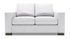 Causeuse personnalisable Track de Sofa Lab de 62 po fabriquée au Canada en tissu d’apparence lin avec accoudoirs rectilignes - blanc Pax Ice