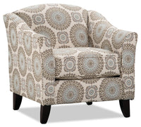  Fauteuil d’appoint Tula de 35 po fabriqué au Canada en tissu avec accoudoirs évasés - crépuscule multicolore