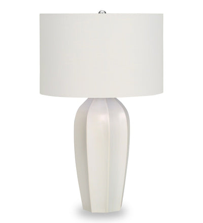 27" Cream Ceramic Table Lamp with Ivory Shade|Lampe de table de 27 po en céramique crème avec abat-jour ivoire
