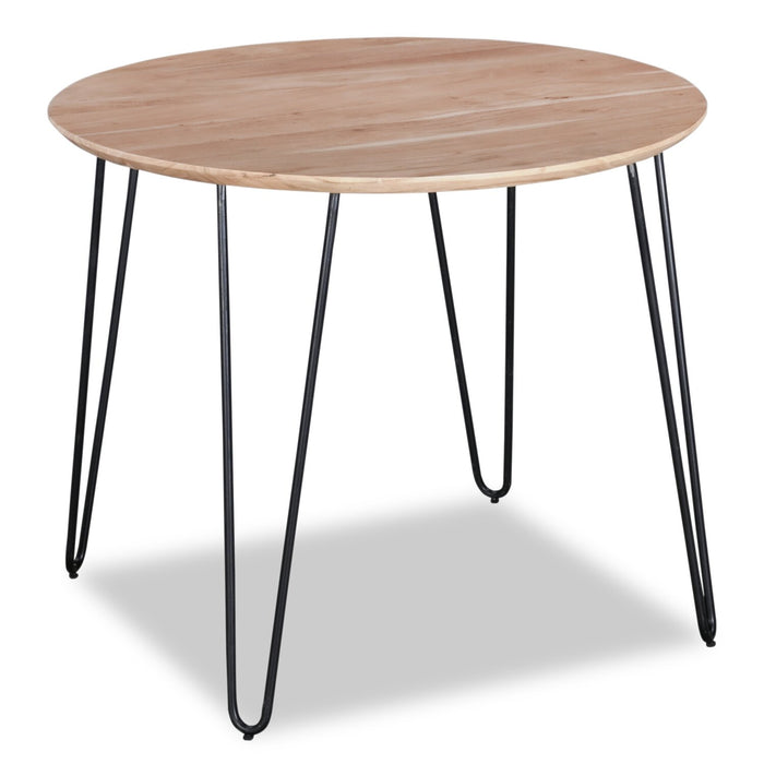Ensemble de salle à manger Miya 5 pièces en acacia et métal avec table ronde de 36 po (L) et 4 chaises - anthracite