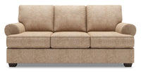  Sofa Roll de Sofa Lab de 86 po fabriqué au Canada en tissu de chenille avec accoudoirs enroulés - taupe Luxury Taupe 