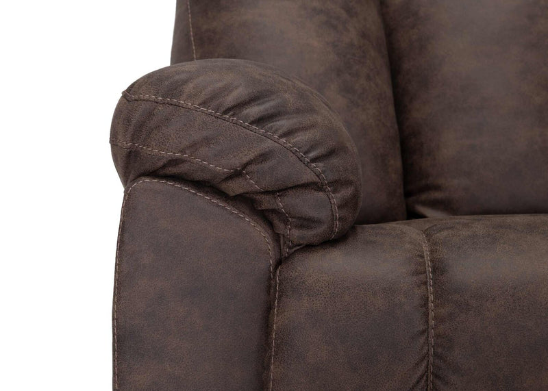 Fauteuil berçant inclinable Design à mon image de 35,5 po en tissu d’apparence cuir - brun café Ranger