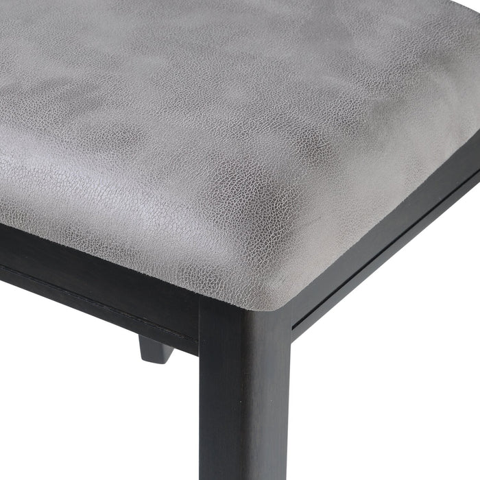 Chaise de salle à manger Dena en tissu de cuir végétalien - grise