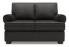Causeuse personnalisable Roll de Sofa Lab de 64 po fabriquée au Canada en tissu d’apparence lin avec accoudoirs enroulés - gris Luna Kohl