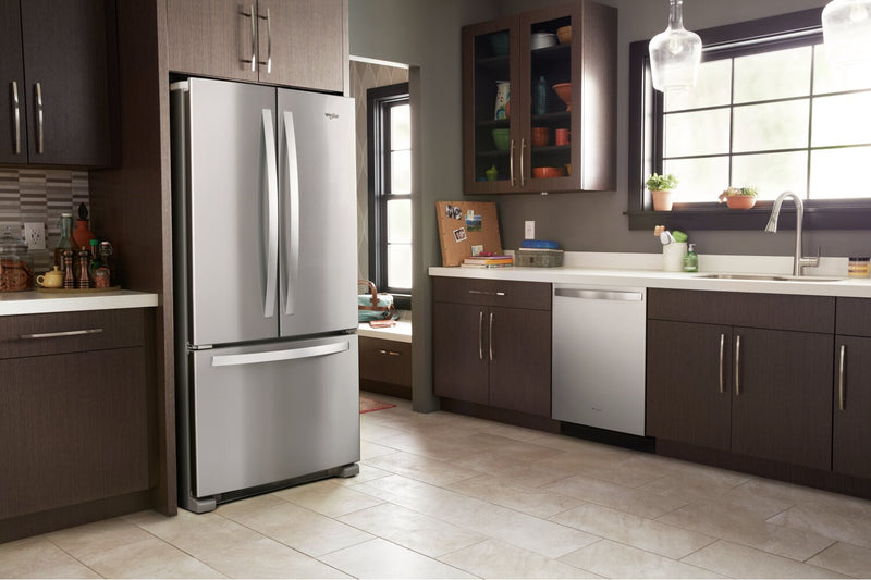 Réfrigérateur Whirlpool de 22 pi³ et de 35 po à congélateur inférieur - acier inoxydable résistant aux traces de doigts - WRFF5333PZ