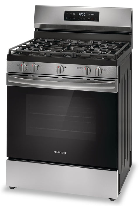 Cuisinière à gaz Frigidaire de 5,1 pi³ avec préchauffage rapide et surface de cuisson à 5 brûleurs - acier inoxydable - FCRG3062AS