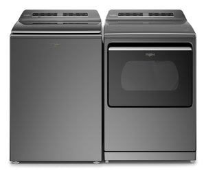 Laveuse de 6,0 pi³ à chargement par le haut et sécheuse électrique de 7,4 pi³ de Whirlpool 