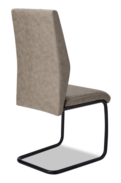 Chaise de salle à manger Heath en tissu de cuir végétalien et en métal - taupe