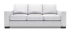 Sofa-lit personnalisable Track de Sofa Lab de 85 po fabriqué au Canada en tissu d’apparence lin avec accoudoirs rectilignes - blanc Pax Ice