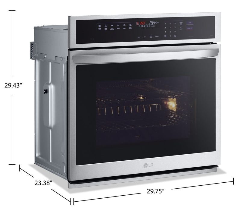 Four mural électrique LG de 4,7 pi³ et de 30 po avec convection par ventilateur - acier inoxydable Smudge-ProofMD - WSEP4727F