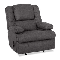  Fauteuil berçant inclinable Design à mon image de 34,5 po en tissu d’apparence cuir - gris ardoise Echo