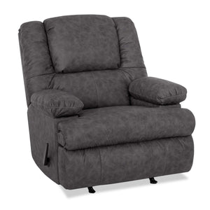 Fauteuil berçant inclinable 5598 en tissu d'apparence cuir - echo ardoise