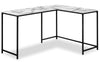 Bureau en coin en forme de L Karter de 58,25 po - apparence marbre blanc