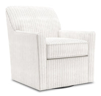 Fauteuil d’appoint pivotant Sofa Lab de 31 po fabriqué au Canada en tissu - blanc Dolphin White