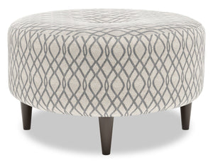 Pouf personnalisable The Curve de Sofa Lab de 31 po fabriqué au Canada en tissu - Steel multicolore
