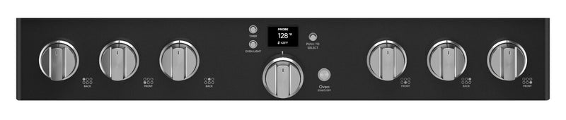 Cuisinière intelligente à gaz Café de 6,2 pi³ avec convection européenne véritable et grilles autonettoyantes - noir mat - CGY366P3TD1