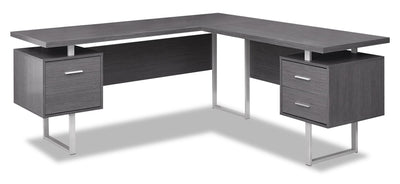 Marnie Reversible L-Shaped Corner Desk - Grey  