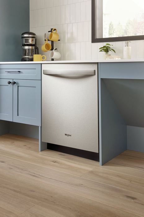 Lave-vaisselle encastré Whirlpool de 24 po et de 44 dBA avec commandes sur le dessus - acier inoxydable résistant aux traces de doigts - WDT550SAPZ