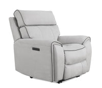  Fauteuil à inclinaison électrique Newport de Cindy Crawford Home de 43 po en suédine avec appuie-tête électrique - gris