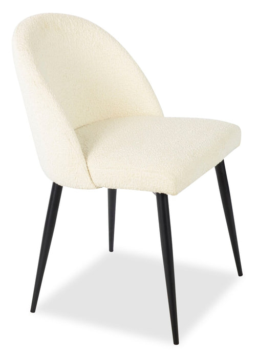Chaise de salle à manger Bali en tissu bouclé et en métal - taupe