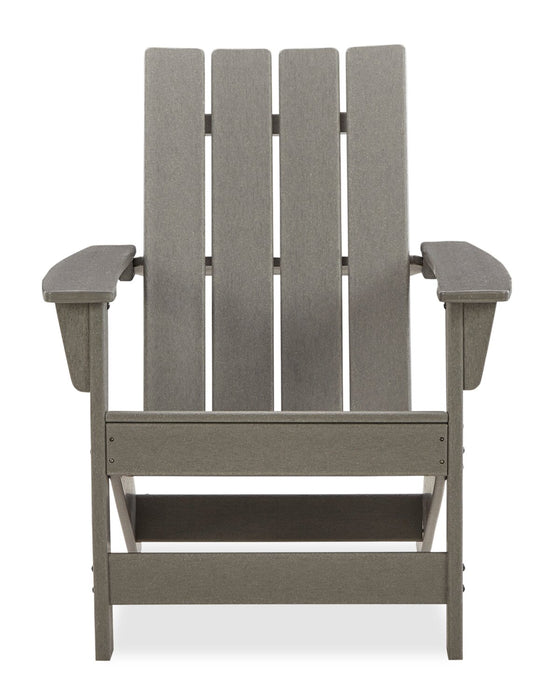 Chaise Adirondack Cape pour la terrasse à l’extérieur - plastique à haute densité, résistante aux rayons UV et aux intempéries - grise