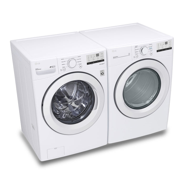 Laveuse à chargement frontal de 5,2 pi³ et sécheuse électrique de 7,4 pi³ de LG - blanches