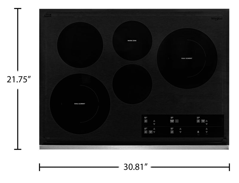 Surface de cuisson électrique Whirlpool de 30 po à 5 éléments - acier inoxydable - WCE97US0KS