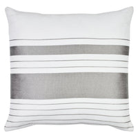  Coussin décoratif rayé pour l’intérieur et l’extérieur - blanc et gris 