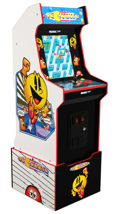 Borne d'arcade édition Bandai Namco Legacy PAC-MANIAMC de Arcade1Up avec plateforme