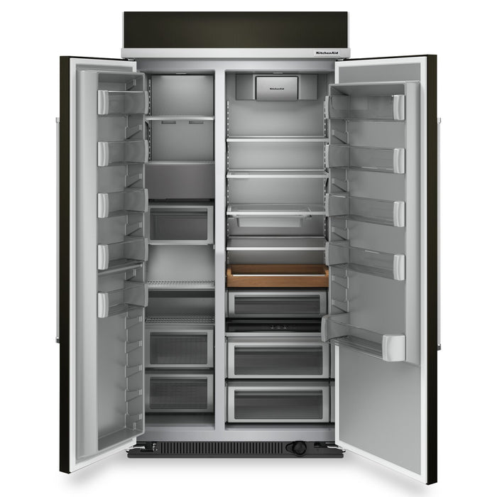 Réfrigérateur KitchenAid de 25,5 pi³ et de 42 po à compartiments juxtaposés - acier inoxydable noir avec fini PrintShieldMC - KBSN702MBS