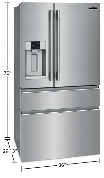 Réfrigérateur Frigidaire Professional de 21,4 pi³ et de 36 po de profondeur comptoir à 4 portes françaises - acier inoxydable Smudge-ProofMD - PRMC2285AF