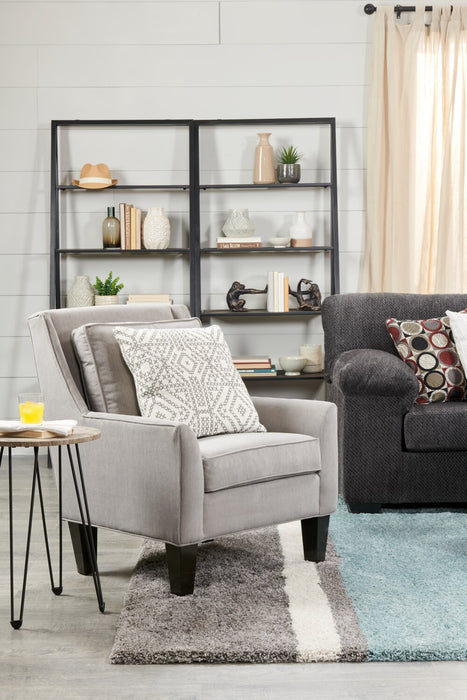 Fauteuil d’appoint club Sofa Lab personnalisable de 29 po fabriqué au Canada en tissu d’apparence lin avec pattes en bois - gris Pax Slate