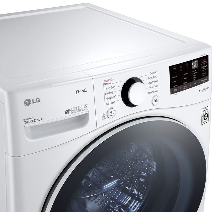 Laveuse à chargement frontal de 5,2 pi³ et sécheuse électrique de 7,4 pi³ avec IA de LG - Blanches