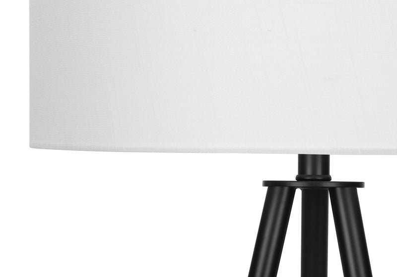 Lampe à pied de type trépied de 63 po en métal noir
