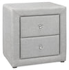 Table de nuit rembourrée Zara de 20,5 po (l) x 20,75 po (H) à 2 tiroirs - grise