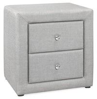  Table de nuit rembourrée Zara de 20,5 po (l) x 20,75 po (H) à 2 tiroirs - grise