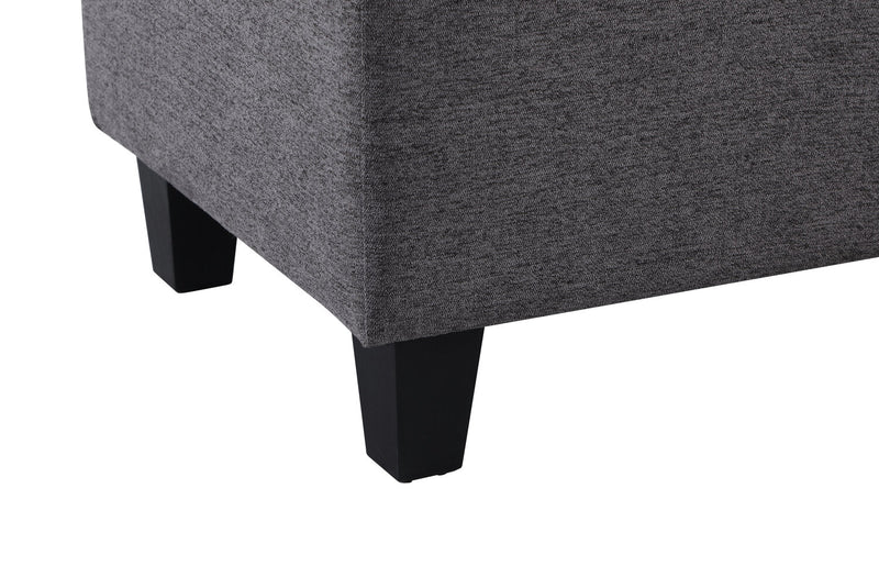 Ensemble 3 poufs de rangement Kai de 19,5 po - apparence lin gris