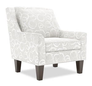 Fauteuil d’appoint club Sofa Lab personnalisable de 29 po fabriqué au Canada en tissu avec pattes en bois - Mist multicolore