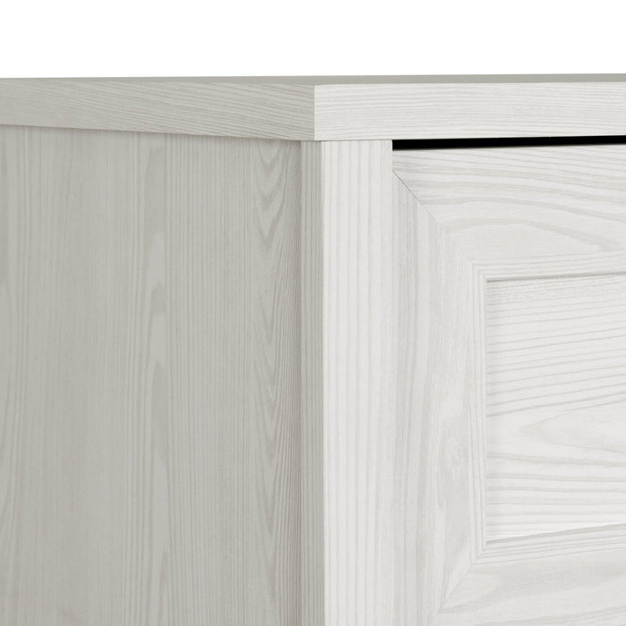 Commode verticale Dove de 30,5 po (L) x 49 po (H) à 5 tiroirs pour la chambre à coucher, fabriquée au Canada - blanche